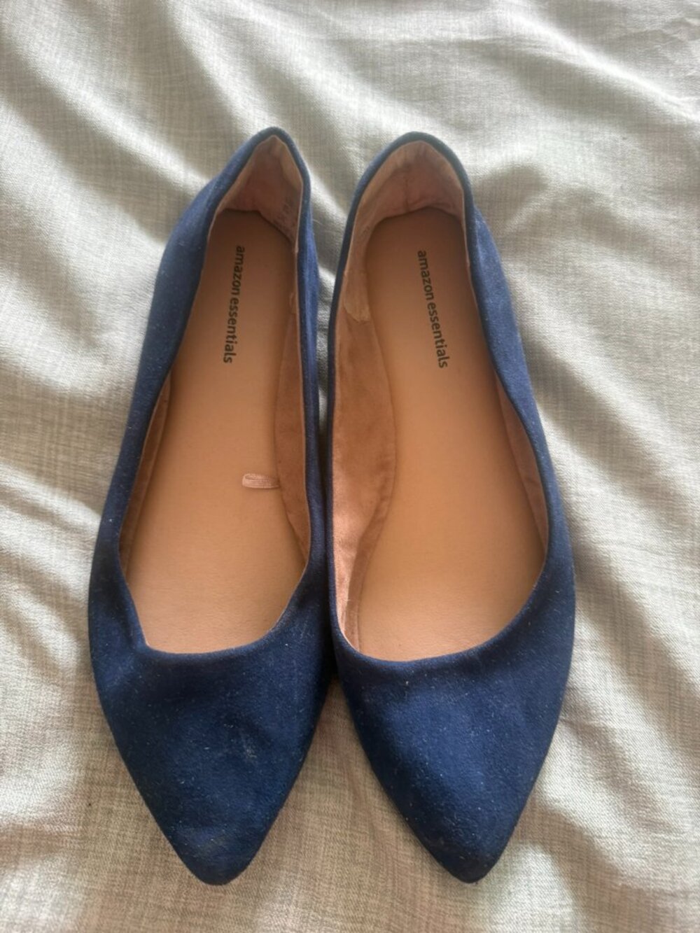 Amazon Essentials Navy Blue Pointed Toe Ballet Flats Size 9